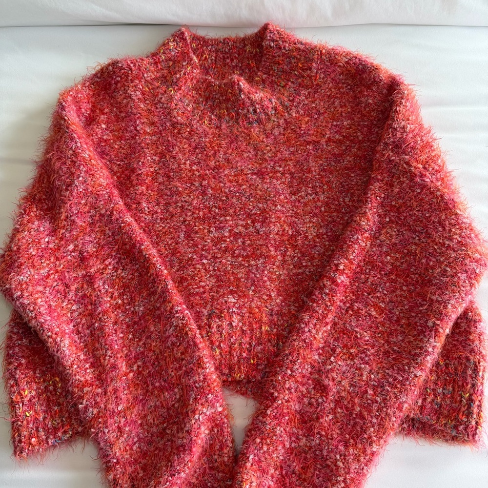 Free People Vibrant Red Turtleneck Sweater